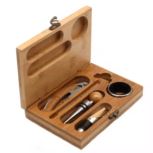 Abridor de Vino Ecológico de Bambú y Acero Inoxidable, Estuche Rectangular con Tapa Abatible y Separador para Cocina y Hogar - Product Image 4
