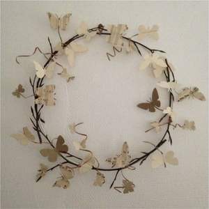 Guirnalda de Flores Metálicas Hechas a Mano, Aro Floral de Latón Dorado, Decoración Moderna Boho para el Hogar, Boda, Adorno Colgante de Lujo para Navidad - Product Image 3