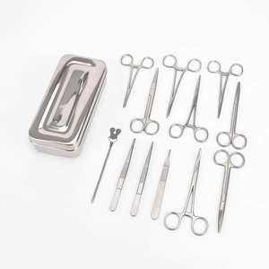 Kit de instrumentos quirúrgicos de 13 piezas con caja de esterilización, herramientas quirúrgicas médicas de acero inoxidable premium, calidad estadounidense y europea. - Product Image 1