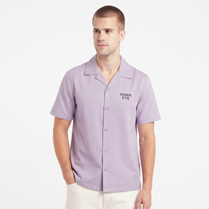 เสื้อเชิ้ตแขนสั้นคอปกพับได้ทรงหลวมผ้าฝ้าย 100% สำหรับผู้ชาย รับผลิตเสื้อผ้าแบบ OEM ODM พร้อมติดฉลากส่วนตัว - Product Image 4