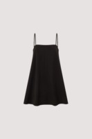 Robe Courte Noire Femme à Bretelles Fines, Coupe Trapèze Ample, Sans Manches, Décontractée d'Été, Vente en Gros