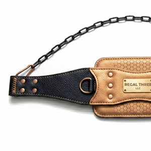 Weightlifting Training Leather Dip Belt Steel Chain Soft Strong Anti-Slip Dip Belts Genuine Leather Adjustable Workout Dip Belt - Product Image 4