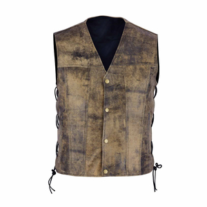 Chaleco de cuero de diseño único, muy vendido, transpirable, cómodo y de calidad premium para hombre. - Product Image 1