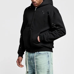 เสื้อฮู้ดดี้ RUICHI รุ่น Unisex 404GSM ผ้าหนา 100% คอตตอน ติดกระดุม แต่งขอบดิบ ทรงโอเวอร์ไซส์ ซิปสองทาง - Product Image 4