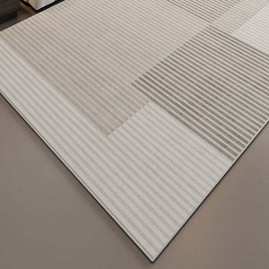 Modern Geometric White Wool Area Rug Irregular Shape Hand Tufted Unique Carpet Artistic Design for Living Room Bedroom Decor - Product Image 2