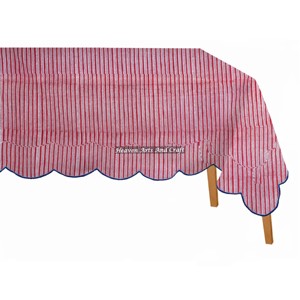 Mantel Rectangular de Algodón de 175x315 cm, Personalizado con Estampado de Bloques, para Fiestas y Bodas, Mantel con Borde Festoneado para Eventos, Fabricante - Product Image 3