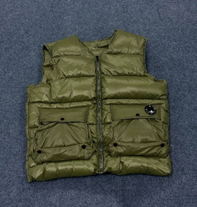 Chaleco Acolchado de Invierno para Hombre, Color Sólido, Cierre de Cremallera, Chaqueta Casual Cortavientos con Bolsillos, Relleno Grueso de Poliéster - Product Image 5