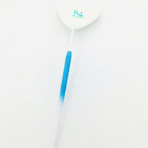 Miroir pour extensions de cils, simple face, personnalisé, en forme de cœur, bleu et blanc, revêtement poudré - Product Image 3