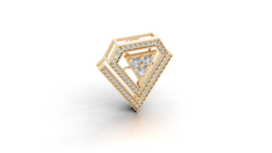 Aarinya – Bague unisexe de luxe minimaliste en or 18 carats avec diamant de laboratoire géométrique taille brillant et sertissage en canal – Cadeau de mariage - Product Image 4