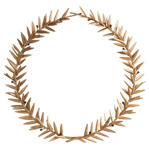 Couronne en métal rustique faite à la main avec des détails floraux artistiques pour la porte d'entrée, le jardin de la maison de campagne et la décoration de la maison de campagne - Product Image 3