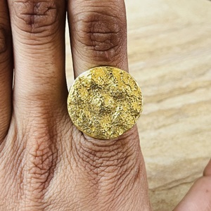 New Arrival Full Moon <b>Rings</b> Celestial Brass <b>Ring</b> For Women 18k Gold Plated <b>Chunky</b> Textured Jewelry Wholesale/OEM/ODM - Product Image 5