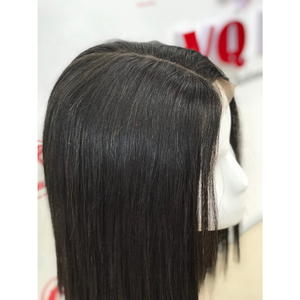 Peluca de cabello humano virgen 100%, parte media, extensión de cabello liso vietnamita largo, tupé de encaje de textura profunda para mujeres negras, Base HD - Product Image 1