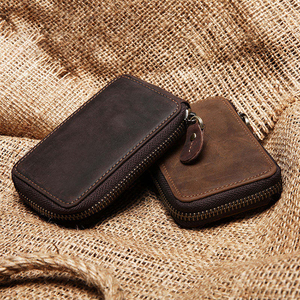 Genuine Leather Foldable <b>Card</b> <b>Holder</b> Fold Closure Fashion Unisex <b>Wallet</b> Short Length Durable Design Large Capacity - Product Image 4
