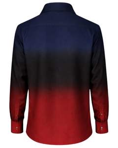 Camisa Formal Negra y Roja Ombre para Hombre, Algodón Premium, Manga Larga, Cierre de Botones, Estilo Casual Elegante, Fabricante OEM Personalizado, Suministro al por Mayor - Product Image 2