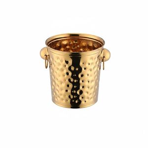 Bulk Large Capacity Hammered Stainless Steel Ice Bucket Gold Finish Rust Resistant Party <b>Drink</b> Beverage <b>Cooler</b> Champagne Bucket - Product Image 4