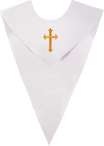 Estola Escolar Unisex en Forma de V de Color Sólido con Bordado Intrincado de Cruz para Adultos, Venta al Por Mayor - Product Image 3