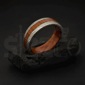 Hot Selling Handmade Wood Damascus Steel <b>Ring</b> for <b>Men</b> Women Wedding Band Fashion Party <b>Ring</b> Custom Latest Design OEM Supplier - Product Image 6