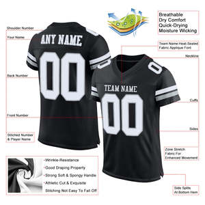 Maillot de football américain à manches courtes, dernier design, grande taille, séchage rapide, vêtements de sport, maillot de football américain en faible quantité minimale de commande - Product Image 1