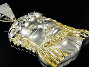 Pendentif Tête de Jésus, Pendentif Hip Hop, Pendentif en Argent 925 Plaqué Or, Pendentif de Foi Chrétienne, Bijou Religieux, Pendentif Bling pour Rappeur - Product Image 6