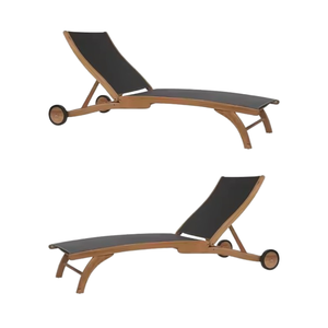 Tumbonas con estructura de teca para piscina, tumbonas de playa, buena calidad, precio al por mayor - Product Image 3