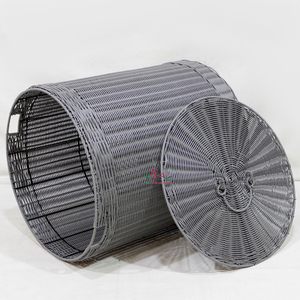 Panier à linge tissé en rotin avec couvercle et doublure amovible - Product Image 5