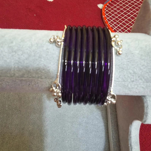 Signature Style Silver Plated Jelly <b>Glass</b> Fashion Trendy Stackable Women's <b>Bangles</b> Eco-Friendly Wedding Daily Wear Wrist - Product Image 1