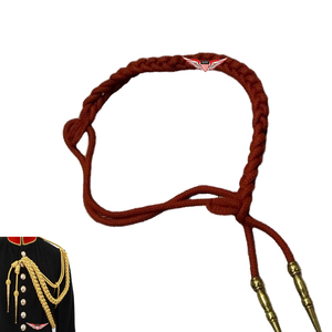 <b>Braided</b> Uniform Aiguillette Needle Dress <b>Cord</b> For Ceremonial & Parade Gold Point Aiguillette Metallic Gold Tip - Product Image 2