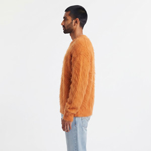 Pull en mohair tricoté sur mesure pour homme, doux et chaud, col rond, manches longues, décontracté, fabricant OEM ODM en gros - Product Image 3