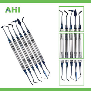Juego de 6 Instrumentos Dentales de Composite con Recubrimiento de Titanio Azul, Acero Inoxidable, Antiadherentes, Kit de Restauración, Herramientas de Odontología - Product Image 5