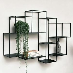 Wall <b>Shelf</b> With Black Powder Coating With Three Tiers For Storage at Wholesal - Product Image 4