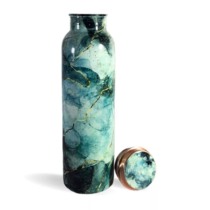 ขวดน้ำทองแดงเพื่อสุขภาพจากผู้ผลิต แบบสองชั้น ป้องกันการรั่วซึม พิมพ์ลายเคลือบ สำหรับเครื่องดื่มชูกำลัง ขวดน้ำสำหรับงานแต่งงาน - Product Image 1