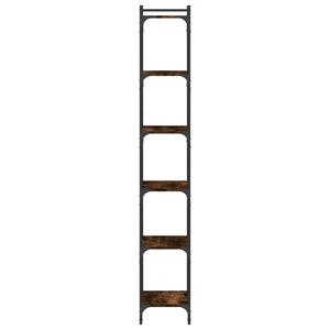 Étagère à pieds réglables en bois d'ingénierie chêne fumé avec métal moyen, solution de rangement élégante et durable - Product Image 5