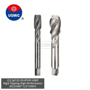 J12.SpT.SC-05-R.T.H.P- # Machos de roscar de carburo sólido de 12 1/4" 5/16" 3/8" 7/16" 1/2" con rosca UNEF, espirales de mano derecha, vástago JIS, alta calidad - Product Image 1