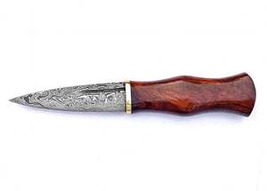 Abridor de cartas ejecutivo de acero de Damasco hecho a mano, herramienta decorativa de escritorio con mango de madera y metal - Product Image 3