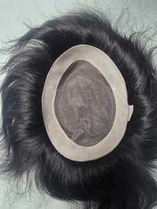 Taz Hair BD Mono Base, Cabello Humano Remy Indio, Toupee Estilo Yaki, Ondas Súper Definidas, Trama Única para Sistema Capilar de Encaje para Hombres - Product Image 5