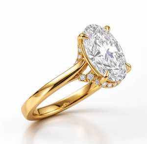 Fabricante de Joyería Personalizada, Anillo de Compromiso de Moissanita con Corte Ovalado para Mujer, Anillo de Diamante Cultivado en Laboratorio de Lujo para Mujer - Product Image 2