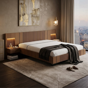 Base de Cama de Plataforma de Madera de Teca Sólida Contemporánea de Lujo, Muebles de Dormitorio Personalizados para Hoteles, Resorts y Villas - Product Image 2