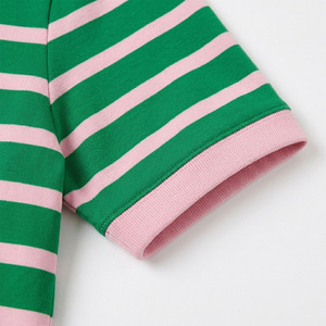 Suéter de punto acrílico a rayas rosa y verde personalizado, estilo casual para mujer, ideal para hermandades, camiseta, ropa griega. - Product Image 5