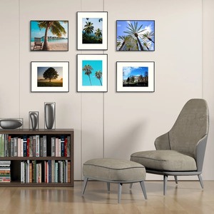 Modern <b>Black</b> Matted Photo <b>Frames</b> Set Of Three Rectangle Metal Picture <b>Frames</b> With White Mat For Gallery Wall Art Decor - Product Image 6