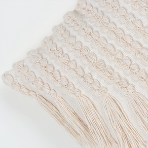 Hand Tufted Texture Boho Ivory Stripe Fringe Cushion Cover Handmade <b>Decorative</b> <b>Pillow</b> Case for Sofa Bedroom Living Room Home - Product Image 3