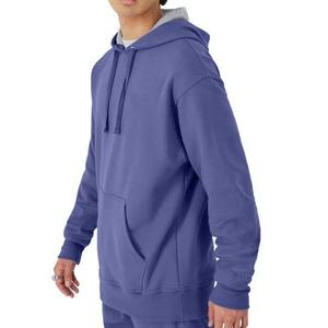 Sudadera con Capucha Morada para Hombre, Corte Regular, Color Sólido, Informal, 100% Algodón, Tejido French Terry - Product Image 2