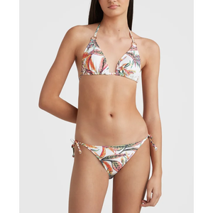 Ensemble bikini décontracté et confortable pour femme, taille haute, couleur unie, avec soutien-gorge triangle rembourré amovible, en tissu côtelé tricoté en élasthanne, col en V profond - Product Image 3