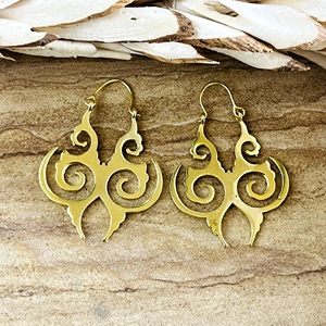 Nuevos Aretes Boho de Latón con Diseño Tribal, Joyería para Mujer, Chapados en Oro de 18k, Aros Geométricos con Filigrana en Espiral, para Venta al Por Mayor/OEM/ODM - Product Image 1