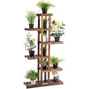 Scaffale da giardino in legno a 6 livelli per scaffali per piante di stoccaggio - Product Image 1