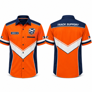 เสื้อทีมแข่งมอเตอร์ไซค์แบบสั่งทำพิเศษ แขนสั้น คอปก ติดกระดุม ชุดแข่งรถ ชุดยูนิฟอร์มสำหรับวันแข่งขัน - Product Image 5