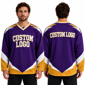 Maillot de hockey sur glace sur mesure, vente en gros, maille polyester à séchage rapide, tenue d'équipe de performance, vêtements de sport, uniforme pour tournoi - Product Image 1
