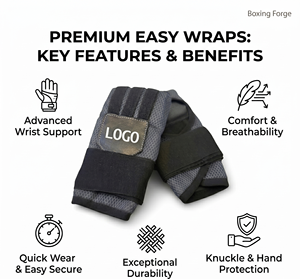 Juego de Regalo de Guantes de Boxeo Personalizados Easy Wraps, Guantes Interiores Acolchados con Espuma, Caja Premium, Logotipo OEM, Fabricante Mayorista - Product Image 2