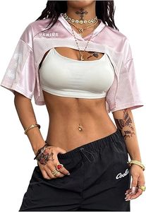 Camisetas de punto para mujer, camisetas con estampado Y2k, tops cortos extragrandes, ropa de calle - Product Image 3