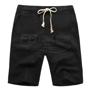 Shorts de sport d'été pour hommes tendance, 100 % coton écologique, décontractés, taille élastique, en toile tricotée, couleurs variées - Product Image 4