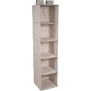 Organizador Colgante para Armario con 5 Compartimentos Grandes con Cierre de Velcro - Organizador Metálico para Espacio de Guardarropa - Product Image 1
